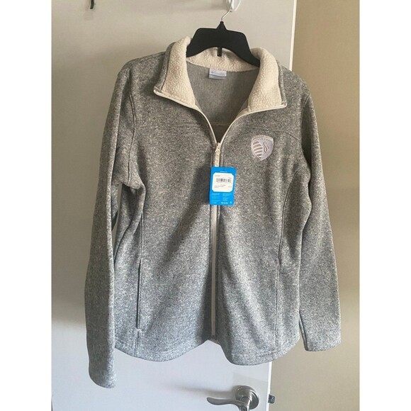 Columbia Canyon Point Sweater Fleece FZ Chalk Womens XL Kansas City Sporting NWT - Picture 1 of 12